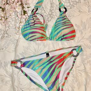Vibrant Striped Bikini Set